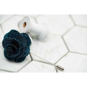 Dear Martian Mens Dinner Navy Floral Lapel Pin